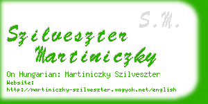 szilveszter martiniczky business card